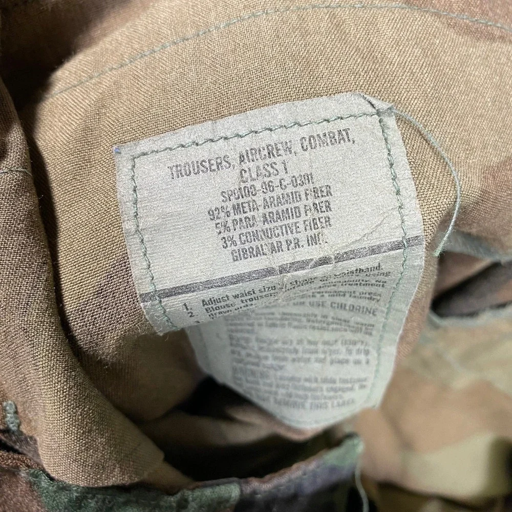 Mens US Military Woodland Camo Aircrew Combat Trousers Class 1 Medium Shrt 35x29